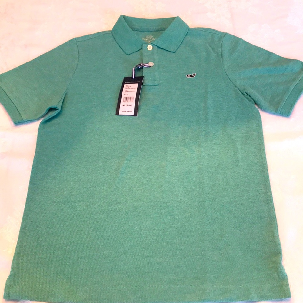 Boys Vineyard Vines Stretch Pique Heather Polo